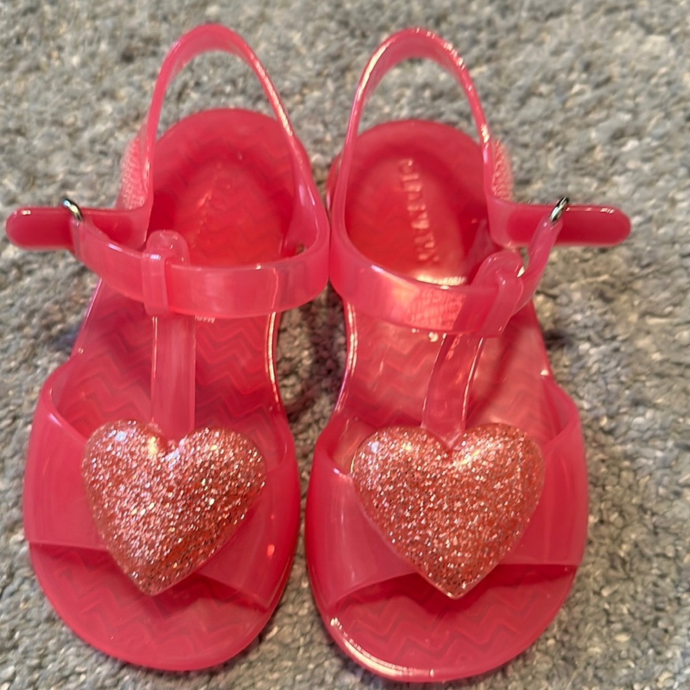 NWOT Toddler Girl size 6 Pink heart jelly Sandal